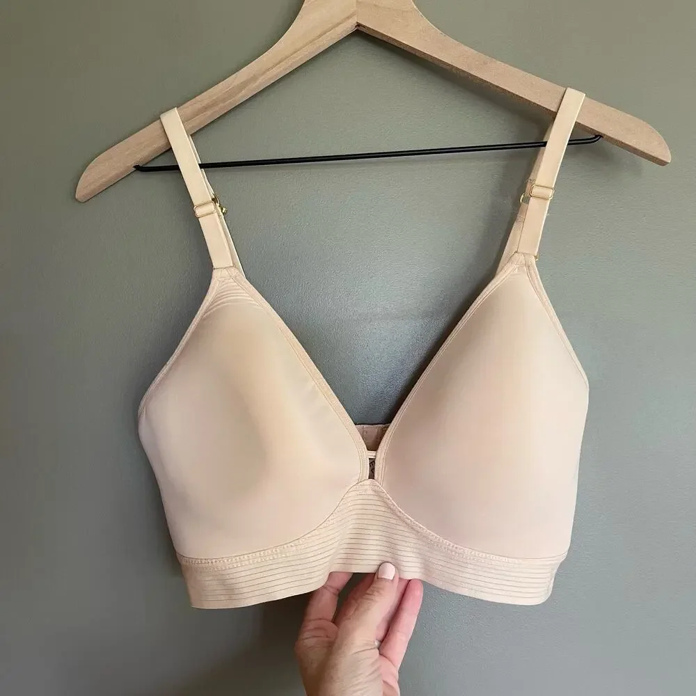 Lively All-Day Plunge Wireless Bra‎ Toasted Almond Size 38DD Nude Lightly Padded